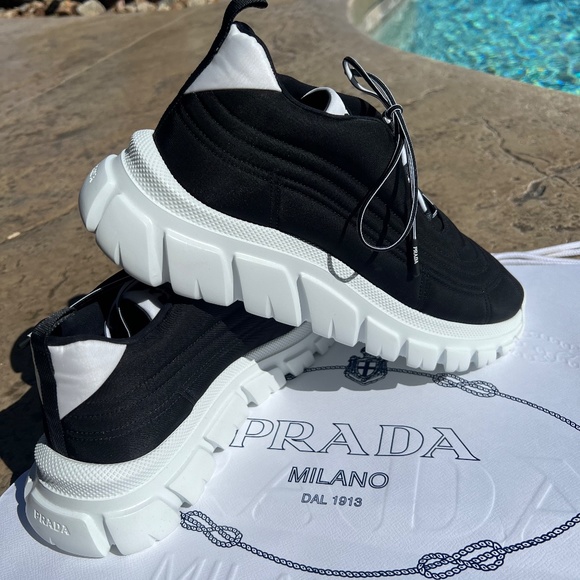 Prada Black and White Women's Sneakers - Picture 6 of 11